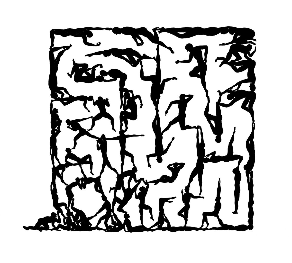 Social labyrinth. Ink on paper.