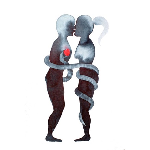 Adam and Eve and the forbidden fruit.