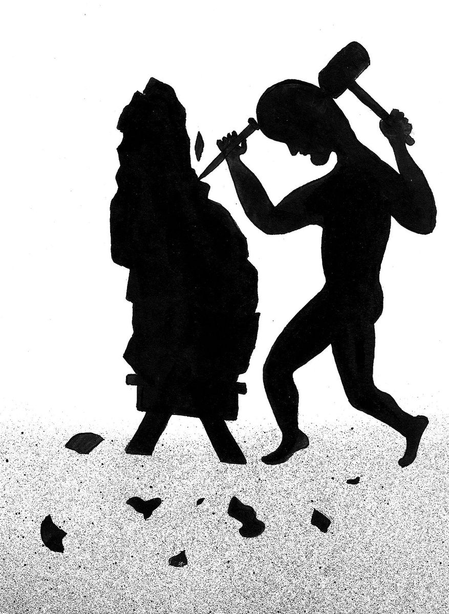 Sculptor of ideas. Ink on paper.
