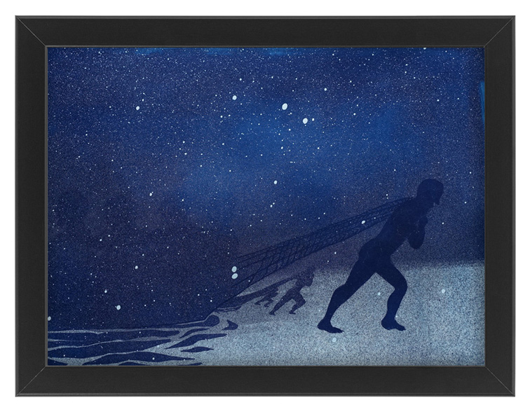 EL PESCADOR. Cyanotype print.