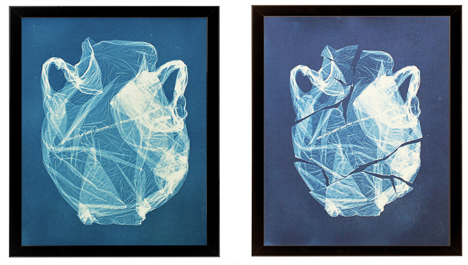 ANCIENT BAG. Cyanotype print toned.