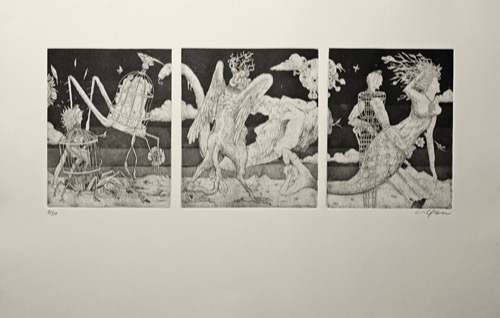 LOS SUEÑOS DEL ARMAZON PRODUCEN MONSTRUOS. Etching.