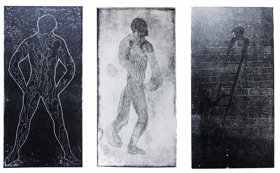 STUDIES. Etching, aquatint and sulfur.