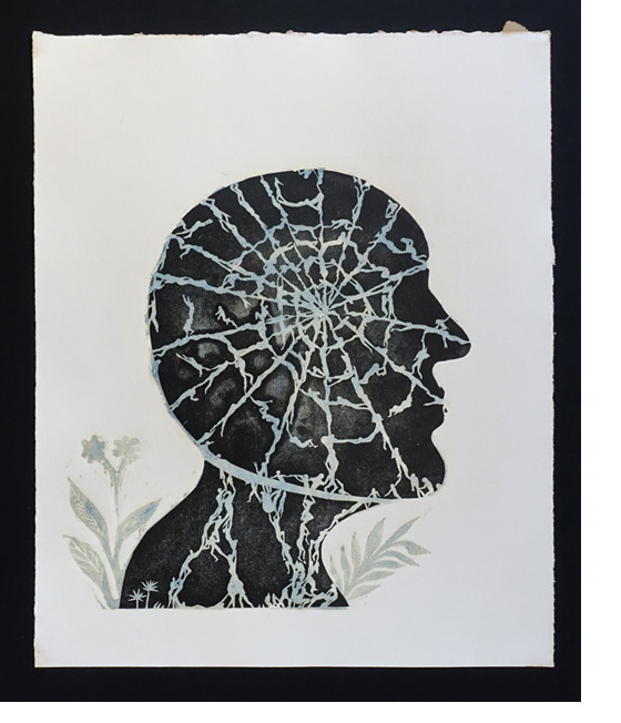 ARACNE. Linoprint: 2 colors.