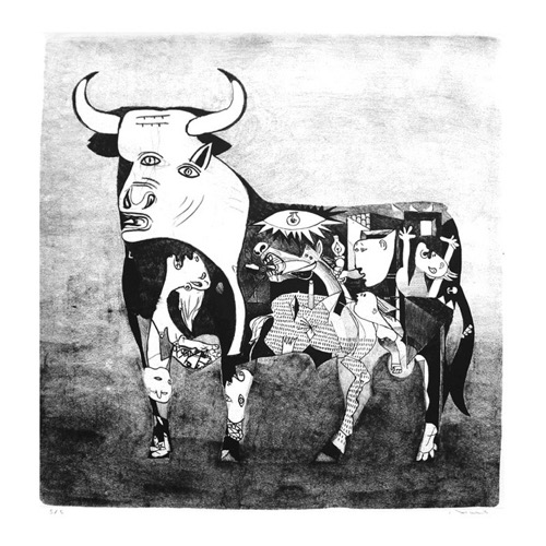 TORO GUERNICA. Lithography.