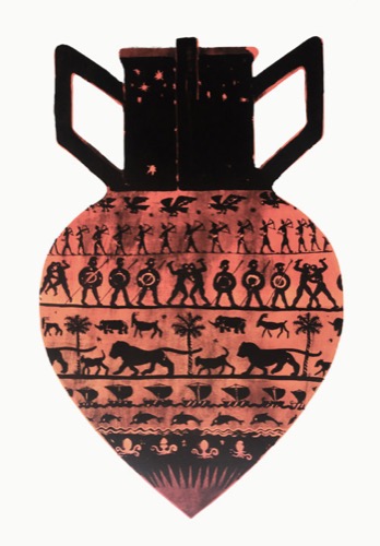 ANCIENT BOMB. Lithography.