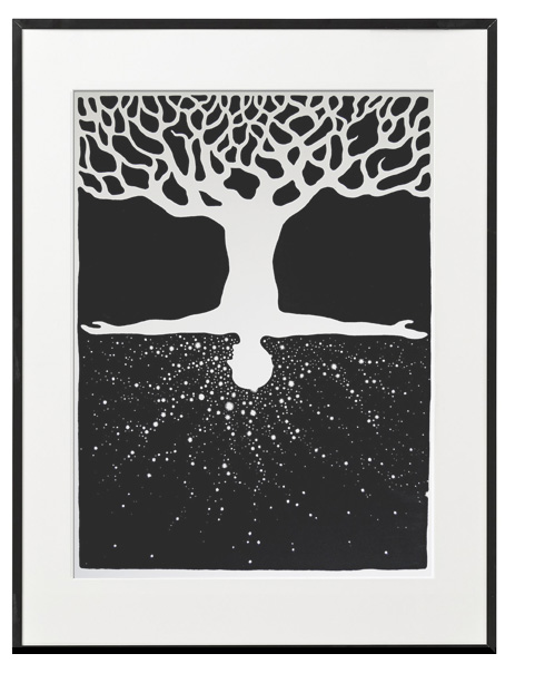 RAICES ESTELARIS. 1 color screeprint.